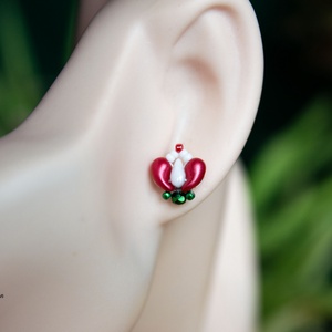 Creabead Design trikolor rózsabimbó ékszer - ékszer - fülbevaló - lógó csepp fülbevaló - Meska.hu