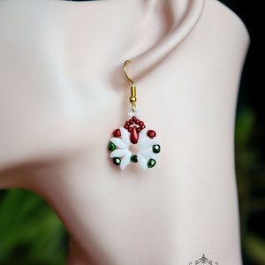 Creabead Design matyó tulipán stílusú elegáns trikolor fülbevaló, Ékszer, Fülbevaló, Lógó csepp fülbevaló, Gyöngyfűzés, gyöngyhímzés, MESKA