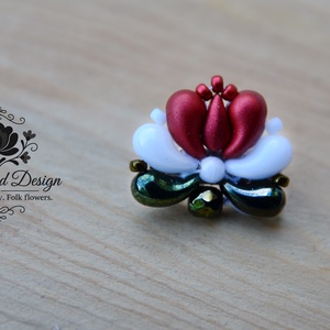 Creabead Design trikolór kitűző (ékszerként is kérhető) - ékszer - kitűző és bross - Meska.hu