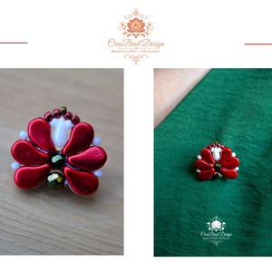 Creabead Design trikolór kitűző (ékszerként is kérhető), Ékszer, Kitűző és Bross, Gyöngyfűzés, gyöngyhímzés, MESKA