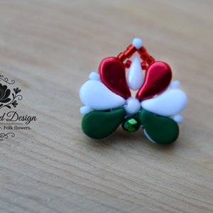 Creabead Design trikolór kitűző (ékszerként is kérhető) - ékszer - kitűző és bross - Meska.hu
