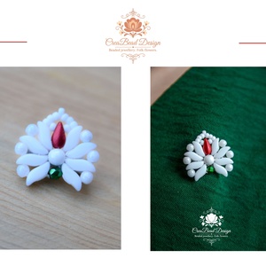 Creabead Design trikolór kitűző (ékszerként is kérhető), Ékszer, Kitűző és Bross, Gyöngyfűzés, gyöngyhímzés, MESKA