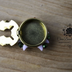 Kézzel készült gyöngyös gombfedő dísz � matyó inspirációval - ékszer - mandzsettagomb - Meska.hu