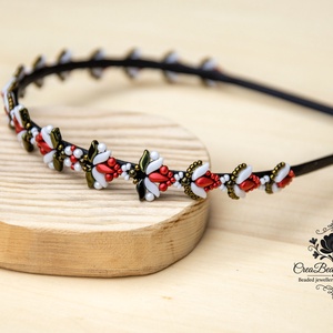 Matyó tulipán trikolor hajráf - ruha & divat - hajdísz & hajcsat - hajráf & hajpánt - Meska.hu