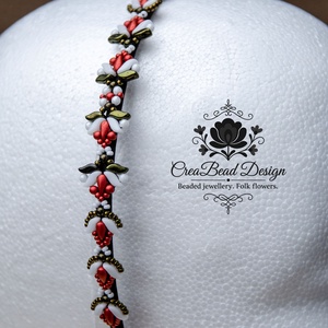 Matyó tulipán trikolor hajráf - ruha & divat - hajdísz & hajcsat - hajráf & hajpánt - Meska.hu