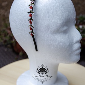 Matyó tulipán trikolor hajráf - ruha & divat - hajdísz & hajcsat - hajráf & hajpánt - Meska.hu