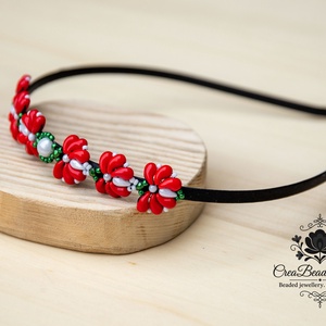 Matyó rózsás trikolor hajráf - ruha & divat - hajdísz & hajcsat - hajráf & hajpánt - Meska.hu