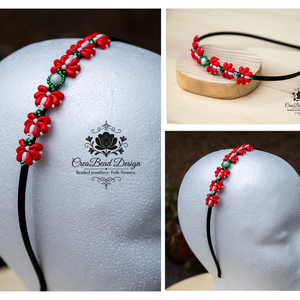 Matyó rózsás trikolor hajráf - Meska.hu