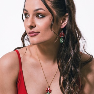 CreaBead Design elegáns trikolor fülbevaló - ékszer - fülbevaló - lógó csepp fülbevaló - Meska.hu