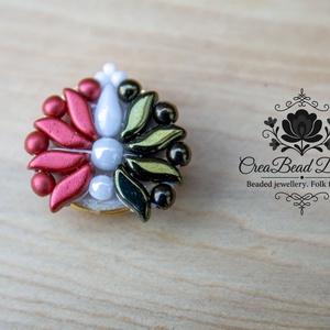 Creabead Design trikolór kitűző (ékszerként is kérhető) - ékszer - kitűző és bross - Meska.hu