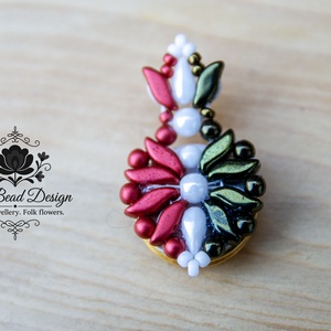 Creabead Design trikolór kitűző (ékszerként is kérhető) - ékszer - kitűző és bross - Meska.hu