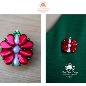 Creabead Design trikolór kitűző (ékszerként is kérhető) - Meska.hu