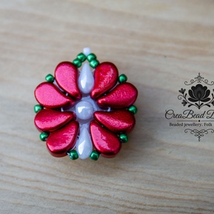 Creabead Design trikolór kitűző (ékszerként is kérhető) - ékszer - kitűző és bross - Meska.hu