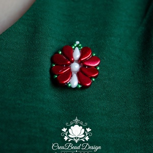 Creabead Design trikolór kitűző (ékszerként is kérhető) - ékszer - kitűző és bross - Meska.hu