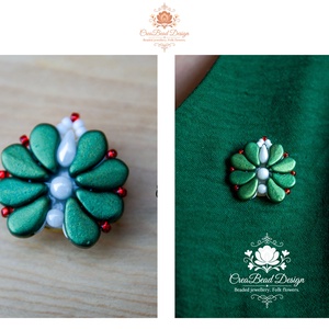 Creabead Design trikolór kitűző (ékszerként is kérhető) - Meska.hu