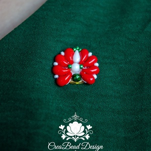 Creabead Design trikolór kitűző (ékszerként is kérhető) - ékszer - kitűző és bross - Meska.hu