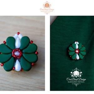 Creabead Design trikolór kitűző (ékszerként is kérhető) - ékszer - kitűző és bross - Meska.hu