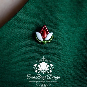 Creabead Design trikolór kitűző (ékszerként is kérhető) - ékszer - kitűző és bross - Meska.hu