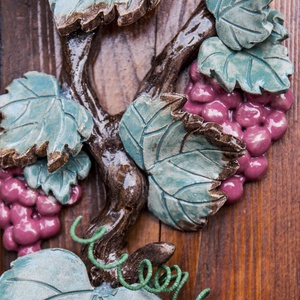 Kerámia szőlő fali dekoráció - otthon & életmód - dekoráció - Meska.hu