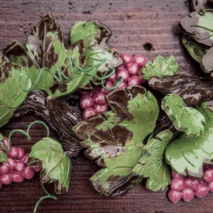 Kerámia szőlő fali dekoráció - otthon & életmód - dekoráció - fali és függő dekoráció - falra akasztható dekor - Meska.hu