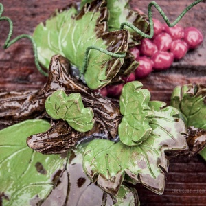 Kerámia szőlő fali dekoráció - otthon & életmód - dekoráció - fali és függő dekoráció - falra akasztható dekor - Meska.hu