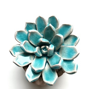 Kerámia pozsgás farönkben - otthon & életmód - dekoráció - dísztárgy - Meska.hu