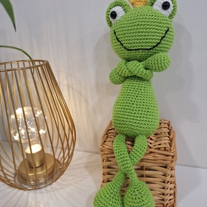 Horgolt béka Breki - játék & sport - baba & babaház - baba - Meska.hu