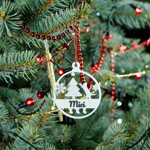 Mancs, névre szóló cicás karácsonyfadísz - Stílus 1 - karácsony - karácsonyi lakásdekoráció - karácsonyfadíszek - Meska.hu