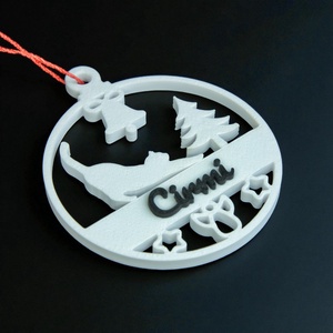 Mancs, névre szóló cicás karácsonyfadísz - Stílus 2 - karácsony - karácsonyi lakásdekoráció - karácsonyfadíszek - Meska.hu