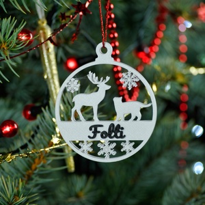 Mancs, névre szóló cicás karácsonyfadísz - Stílus 3, Karácsony, Karácsonyi lakásdekoráció, Karácsonyfadíszek, Mindenmás, MESKA