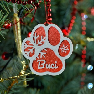 Tappancs, névre szóló kutyás karácsonyfadísz - Stílus 5, Karácsony, Karácsonyi lakásdekoráció, Karácsonyfadíszek, Mindenmás, MESKA