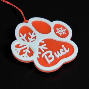 Tappancs, névre szóló kutyás karácsonyfadísz - Stílus 5 - karácsony - karácsonyi lakásdekoráció - karácsonyfadíszek - Meska.hu