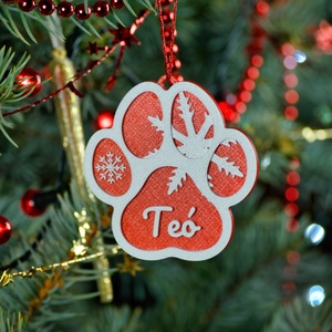 Tappancs, névre szóló kutyás karácsonyfadísz - Stílus 6, Karácsony, Karácsonyi lakásdekoráció, Karácsonyfadíszek, Mindenmás, MESKA