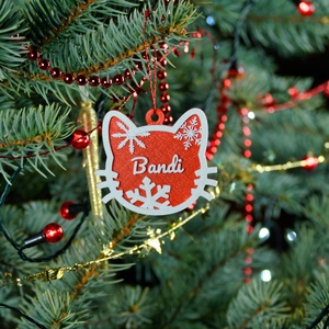 Téli Dorombolás, névre szóló cicás karácsonyfadísz - Stílus 1 - karácsony - karácsonyi lakásdekoráció - karácsonyfadíszek - Meska.hu