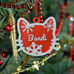 Téli Dorombolás, névre szóló cicás karácsonyfadísz - Stílus 1, Karácsony, Karácsonyi lakásdekoráció, Karácsonyfadíszek, Mindenmás, MESKA