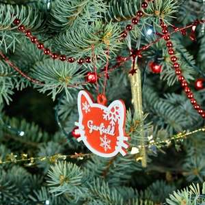 Téli Dorombolás, névre szóló cicás karácsonyfadísz - Stílus 3 - karácsony - karácsonyi lakásdekoráció - karácsonyfadíszek - Meska.hu