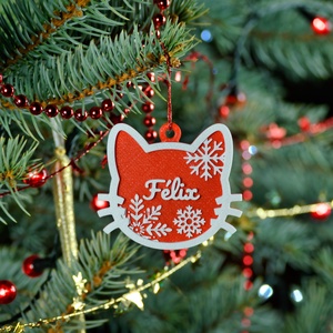 Téli Dorombolás, névre szóló cicás karácsonyfadísz - Stílus 4 - karácsony - karácsonyi lakásdekoráció - karácsonyfadíszek - Meska.hu