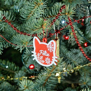 Téli Dorombolás, névre szóló cicás karácsonyfadísz - Stílus 4 - karácsony - karácsonyi lakásdekoráció - karácsonyfadíszek - Meska.hu