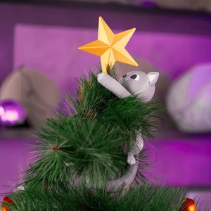 Karácsonyi cicás csúcstámadás - karácsony - mikulás - mikulás beltéri dekoráció - Meska.hu