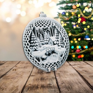 Havas Menedék  Hueforge karácsonyfadísz - karácsony - karácsonyi lakásdekoráció - karácsonyfadíszek - Meska.hu