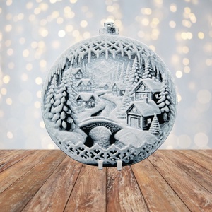 Téli Falu  Hueforge karácsonyfadísz, Karácsony, Karácsonyi lakásdekoráció, Karácsonyfadíszek, Mindenmás, MESKA