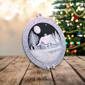 Téli Est a Tanyán  Hueforge karácsonyfadísz - karácsony - karácsonyi lakásdekoráció - karácsonyfadíszek - Meska.hu