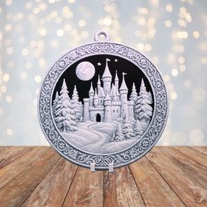 Téli Kastély  Hueforge karácsonyfadísz, Karácsony, Karácsonyi lakásdekoráció, Karácsonyfadíszek, Mindenmás, MESKA