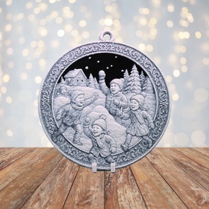 Hógolyócsata  Hueforge karácsonyfadísz, Karácsony, Karácsonyi lakásdekoráció, Karácsonyfadíszek, Mindenmás, MESKA