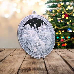 Hógolyócsata  Hueforge karácsonyfadísz - karácsony - karácsonyi lakásdekoráció - karácsonyfadíszek - Meska.hu