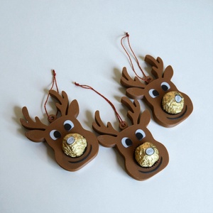 Mókás rénszarvas � Karácsonyfadísz Ferrero Rocher-rel - karácsony - karácsonyi lakásdekoráció - karácsonyfadíszek - Meska.hu