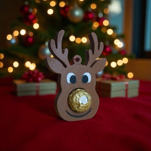 Mókás rénszarvas � Karácsonyfadísz Ferrero Rocher-rel - karácsony - karácsonyi lakásdekoráció - karácsonyfadíszek - Meska.hu