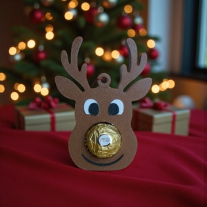 Mókás rénszarvas � Karácsonyfadísz Ferrero Rocher-rel - karácsony - karácsonyi lakásdekoráció - karácsonyfadíszek - Meska.hu