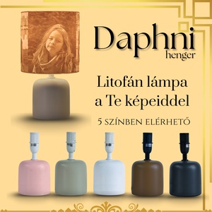 Daphni egyedi fényképes lámpa - Henger, Otthon & Életmód, Lámpa, Asztali lámpa, Mindenmás, MESKA