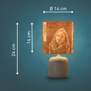 Daphni egyedi fényképes lámpa - Henger - otthon & életmód - lámpa - asztali lámpa - Meska.hu